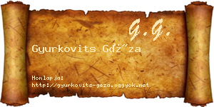 Gyurkovits Géza névjegykártya